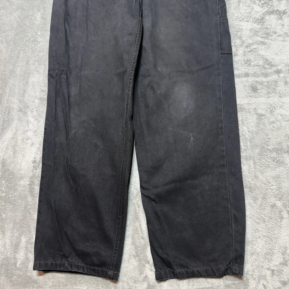 VTG Forty Eight Denim Co Tech Wear Pants Mens 34x34 Black Wide Leg Skate Y2K 90s